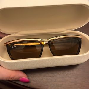 Ray Bans Brown and Gold Authentic